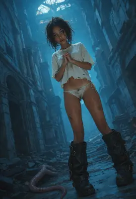 Lost Survivor in Ruined Cathedral