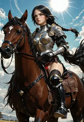 Valiant Knight Riding Into The Sun