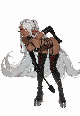 Dark Elf in Leather Harness Gear