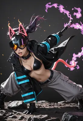 Cybernetic Cat Girl Combat Ready