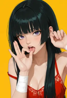 Playful Girl with Vibrant Yellow Background