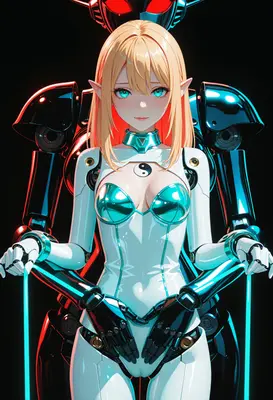 Cybernetic Elf with Mechanical Armor