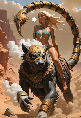 Scorpion Queen Riding a Mystical Beast