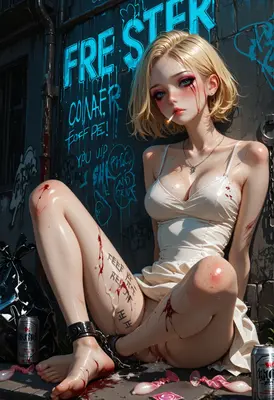 Bruised Beauty in the Alleyway