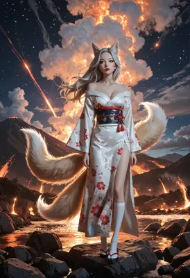 Kitsune Guardian of the Erupting Mountain