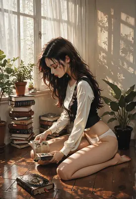 Quiet Morning Reading by the Window