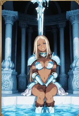 Blonde Warrior Resting by Sacred Blade
