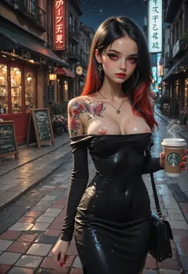 Evening Stroll with Hot Coffee