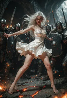 Warrior Queen Amidst Armored Soldiers