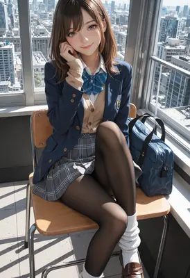 Student Resting by the City Window