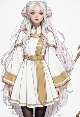 Ethereal White Haired Elf Mage