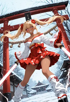 Warrior Maiden in the Winter Shrine