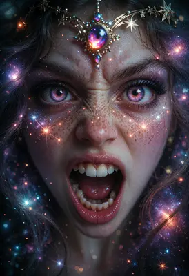 Furious Cosmic Goddess of the Stars