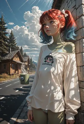 Morning Coffee by the Countryside Road