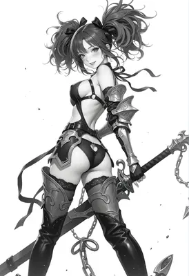 Armored Warrior Girl with Twin Tails
