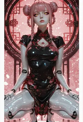 Android Beauty in Traditional Qipao
