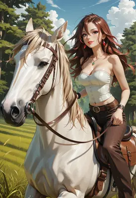 Elegant Rider on a White Horse