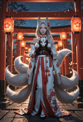 Kitsune Maiden at the Shrine