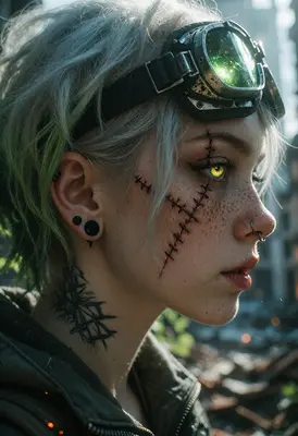 Post Apocalyptic Survivor with Scarred Face