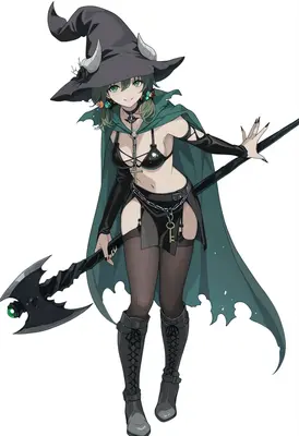 Horned Witch with Battle Axe