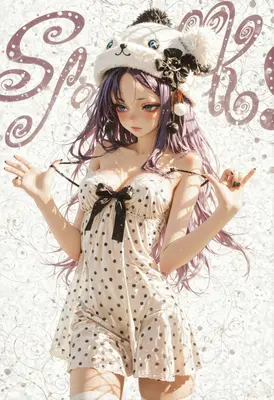 Cute Girl in Polka Dot Lingerie