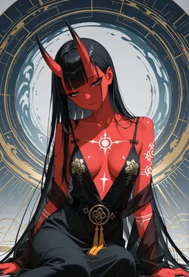 Red Oni Maiden in Black