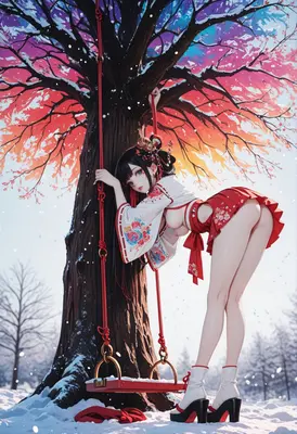 Winter Maiden by the Rainbow Tree