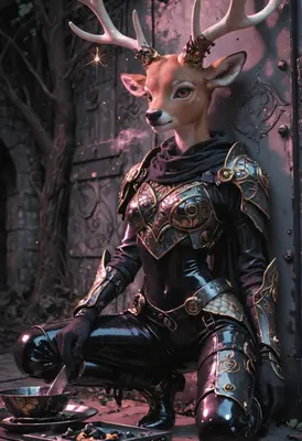 Armored Fawn Guardian in the Shadows