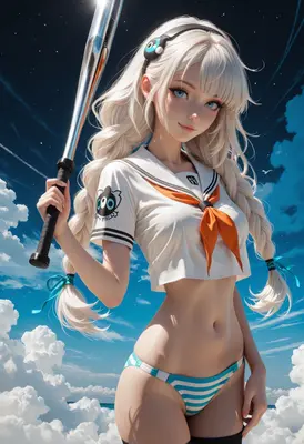 Anime Girl With Baseball Bat