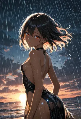 Sunset Rain and Golden Eyes