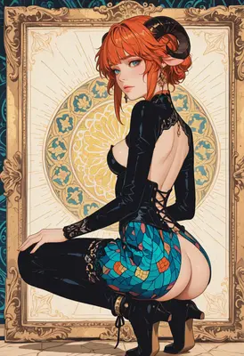 Stained Glass Succubus Portrait