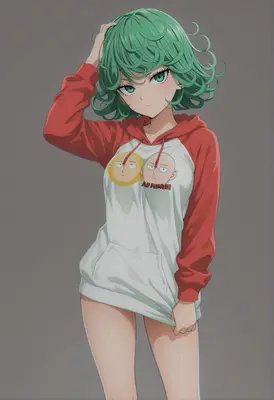 Tatsumaki Wearing a Saitama Hoodie