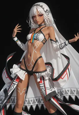 Ethereal White Haired Warrior Maiden