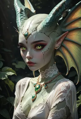 Ethereal Dragon Princess in Enchanted Forest