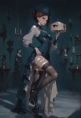 Gothic Elegance with a Surreal Platter