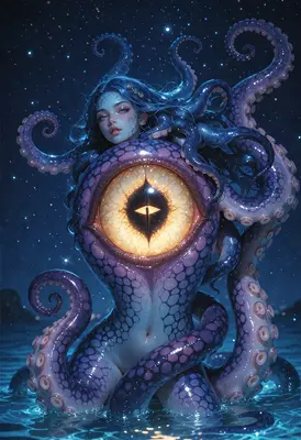Abyssal Siren with Glowing Eye