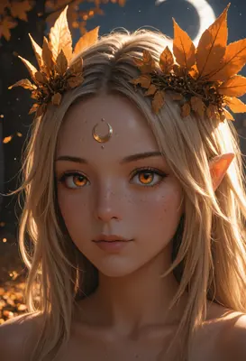 Golden Autumn Elf Moon Maiden