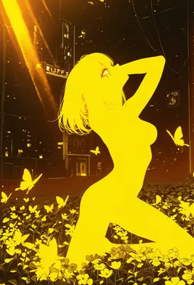 Luminous Silhouette in Neon Night
