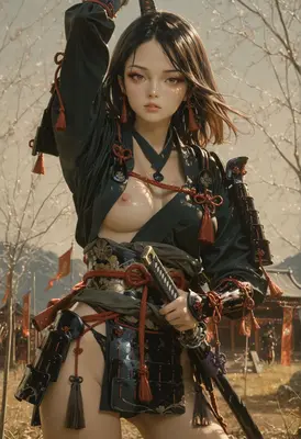 Samurai Warrior in Traditional Battle Gear