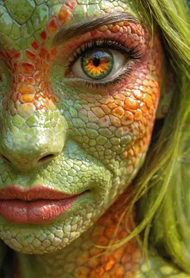Enchanting Reptilian Humanoid Hybrid Portrait