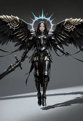 Celestial Fallen Knight with Dark Wings