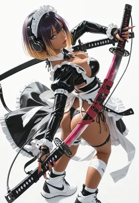 Cybernetic Maid Warrior with Katana