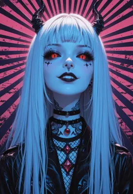 Gothic Demon Girl Portrait