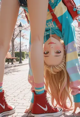 Playful Upside Down Springtime Stroll