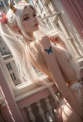 Ethereal Horned Beauty by the Window