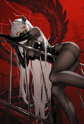 Demon Girl in Latex and Wings