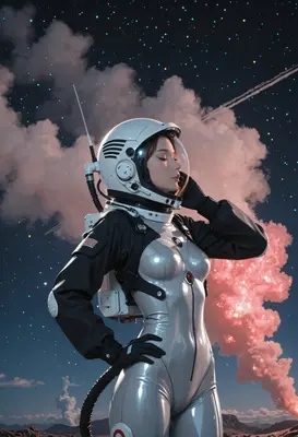 Serene Astronaut Beneath A Starry Sky