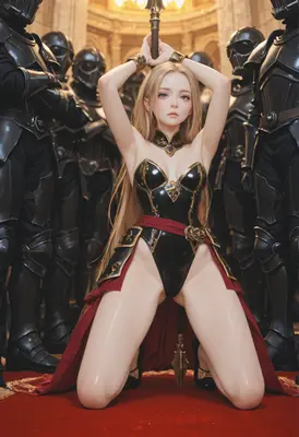 Captive Princess Surrounded by Dark Knights
