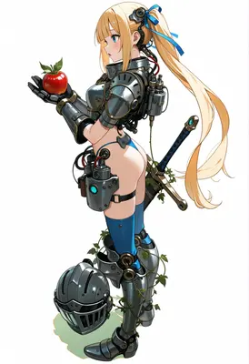 Cyborg Knight Offering Forbidden Fruit