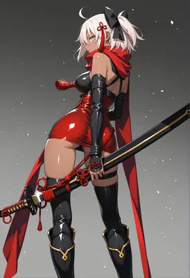 Warrior in Red Latex Armor